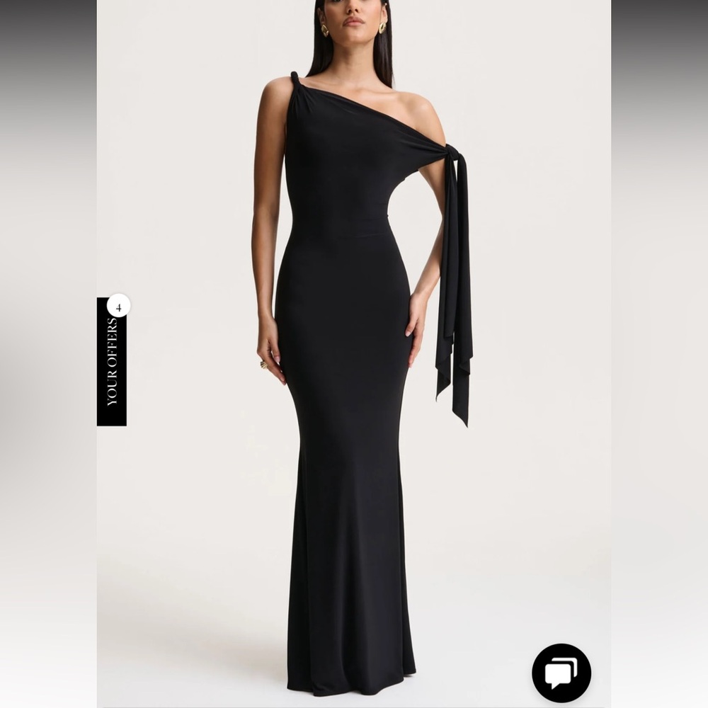 Club London vista dress Elegant Black One-Shoulder Dress NWT SIZE 6